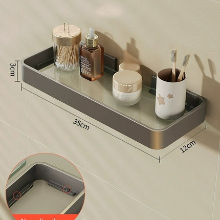 Bathroom Tempered Glass Simplicity Storage Rack