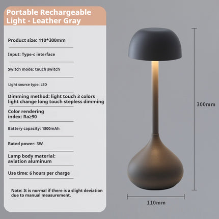 Nordic Style Portable Rechargeable Table Lamp – 5 Colours | Minimalist LED