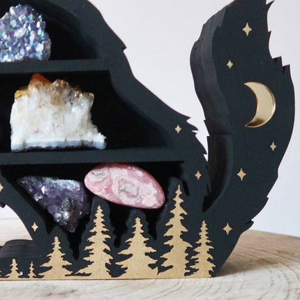 Wolf Moon Crystal Shelf Starry Wall Display Decor