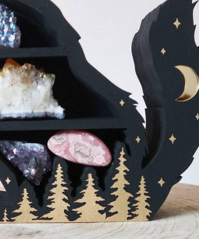 Wolf Moon Crystal Shelf Starry Wall Display Decor