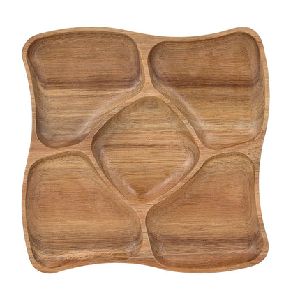 Creative Leaf-shaped Fish-shaped Partition Solid Wood Fruit Plate