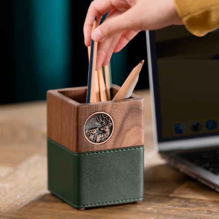 Luxury Walnut Pen Holder – Multifunctional Desk Organiser Gift