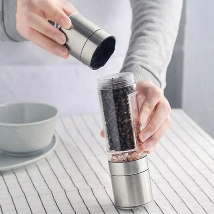 2-in-1 Salt and Pepper Grinder – Manual Stainless Steel Adjustable Mill