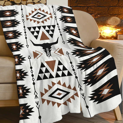 Bohemian Flannel Blanket | Tribal Pattern Cosy Throw