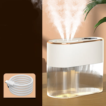 Electric Three Jet Humidifier – Large Capacity Desktop Aroma Diffuser with Atmosphere Lamp