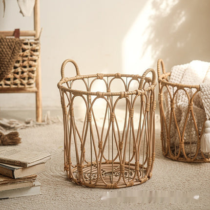 Rattan Laundry Basket Open Weave Woven Storage Basket