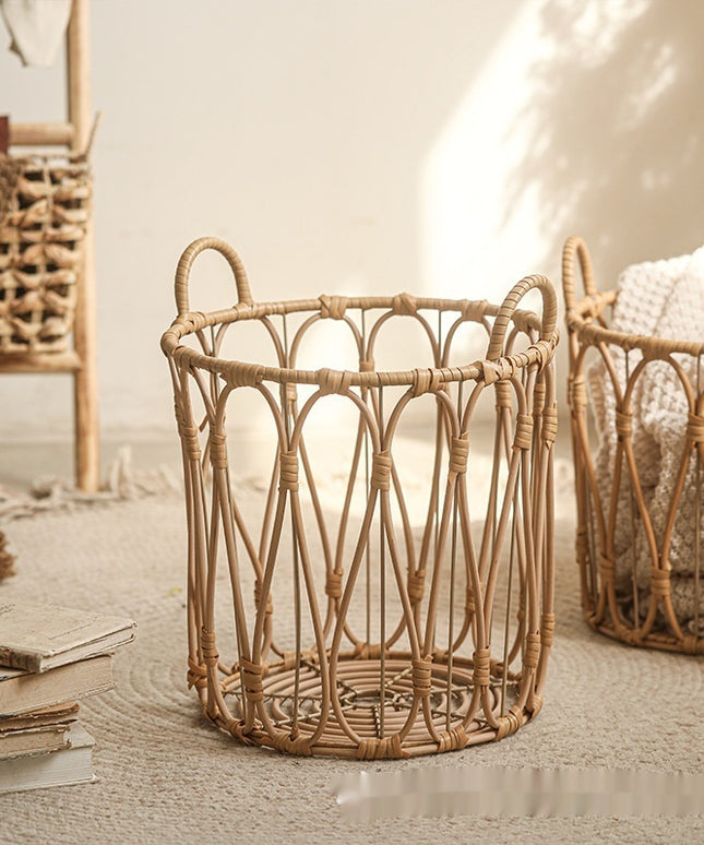 Rattan Laundry Basket Open Weave Woven Storage Basket