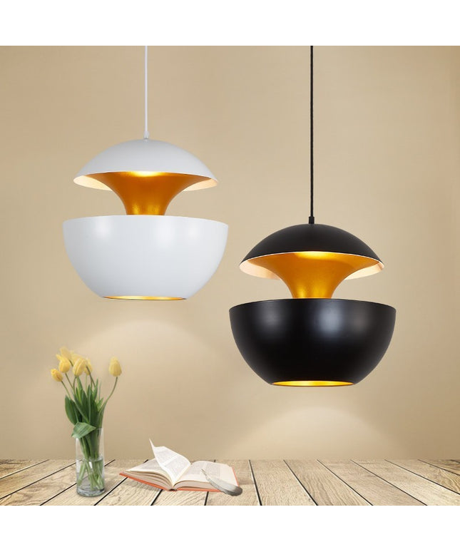 Nordic Minimalist Ceiling Light – Black & Gold or White & Gold | Ikeame