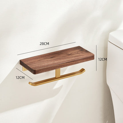 Punch-free Black Walnut Bathroom Rack Mobile Phone Roll Stand
