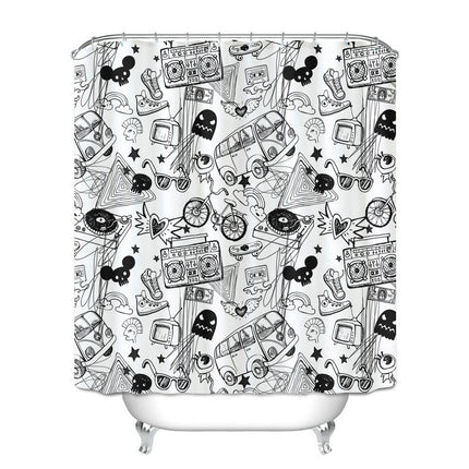 Dino Ride B!*ches Waterproof Shower Curtain 🦖🚲