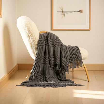 Nordic Tassel Throw Blanket | Luxury Sofa Cover Throw