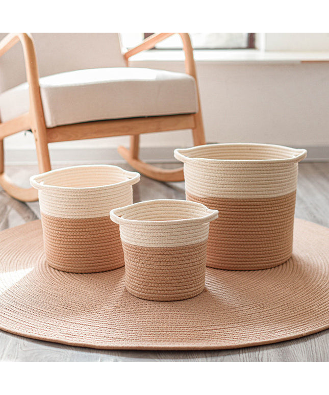 Handwoven Cotton Storage Basket Japanese Style Organiser