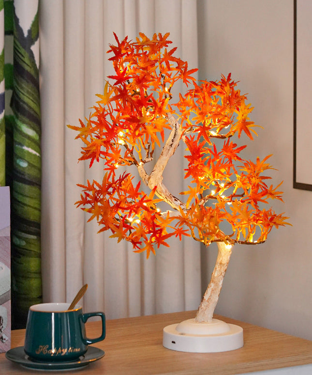 Leaf Tree Decorative LED Lamp – USB or Battery Powered (Warm Light, 4 Styles)