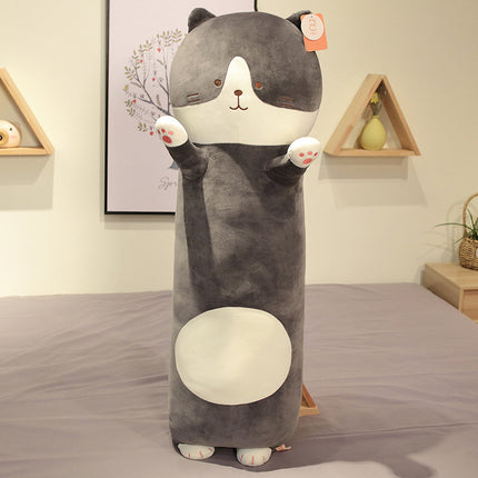 Long Cartoon Cat Weighted Hug Pillow – Stress Relief Plush, 60/80/100cm
