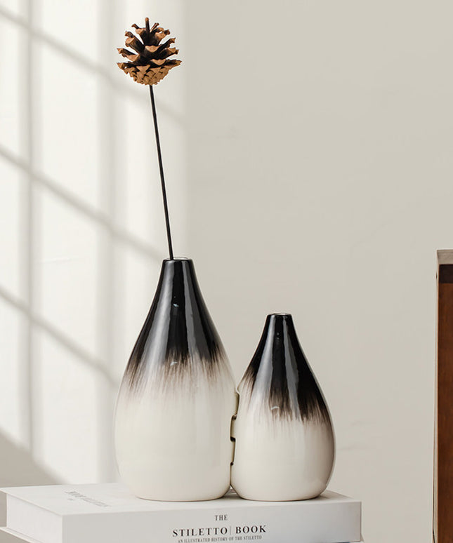 Mother & Child Vase Set – Japanese Minimalist Water Drop Design