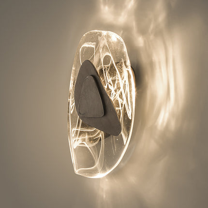 Crystal Transparent Wall Lamp – Glass Shade with Gold or Black Fixture | LED