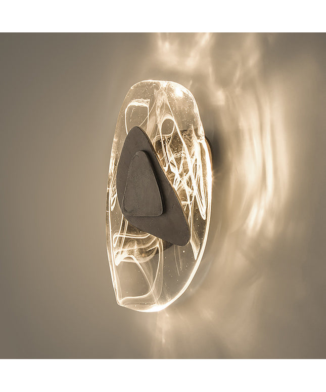 Crystal Transparent Wall Lamp – Glass Shade with Gold or Black Fixture | LED