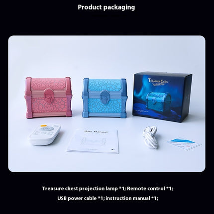Treasure Chest Star Projector | Galaxy Night Light & Mood Lamp