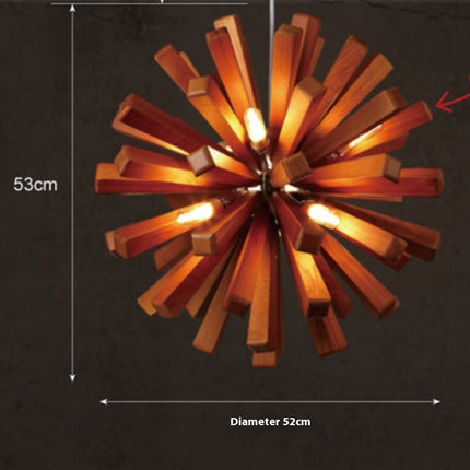 Nordic Solid Wood Designer Chandelier – Sculptural Lighting | 52cm