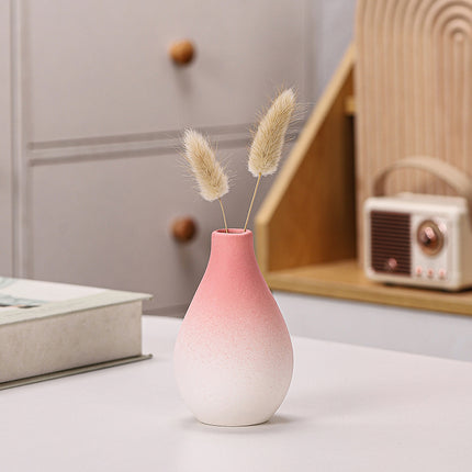 Gradient Macaron Ceramic Vase | Pastel Mini Decorative Vase