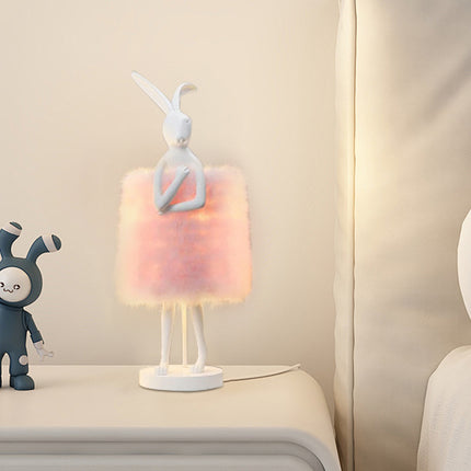 Nordic Bedroom Bedside Rabbit Feather Table Lamp