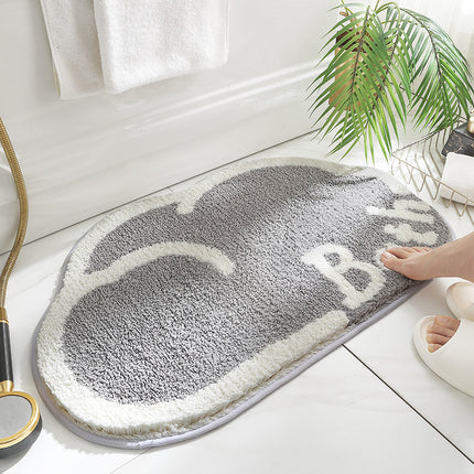 Cloud-Shaped Absorbent Bathroom Mat — Blue or Grey (45 × 75 cm)