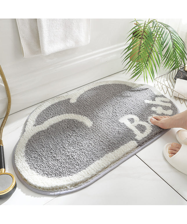 Cloud-Shaped Absorbent Bathroom Mat — Blue or Grey (45 × 75 cm)