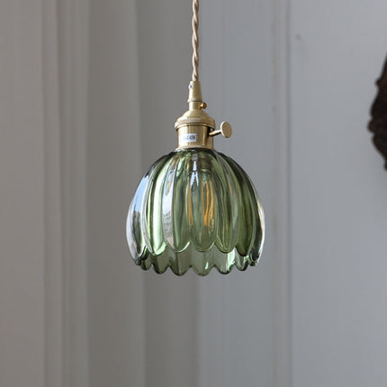 Retro Copper Glass Flower Wall Light – Single Head | Multiple Colours