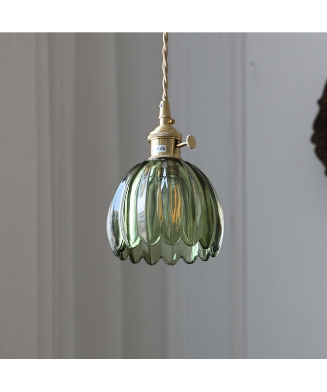 Retro Copper Glass Flower Wall Light – Single Head | Multiple Colours