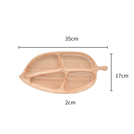 Creative Leaf-shaped Fish-shaped Partition Solid Wood Fruit Plate
