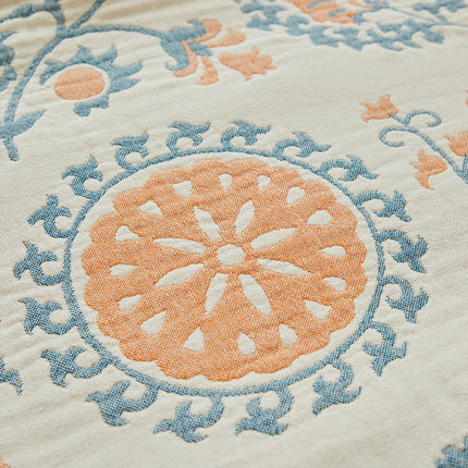 Cotton Gauze Summer Blanket | Floral Paisley Throw