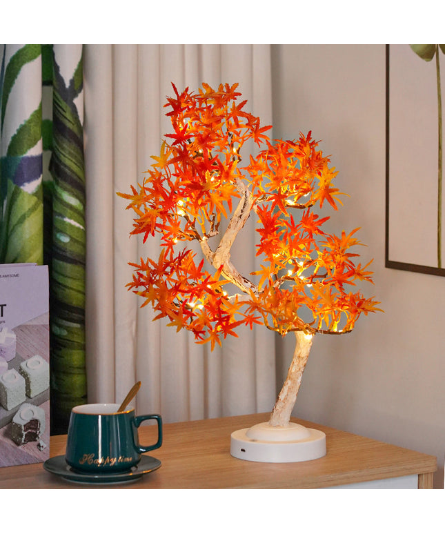 Leafy Tree LED Table Lamp – Maple, Olive, Zamioculcas & Rose Designs