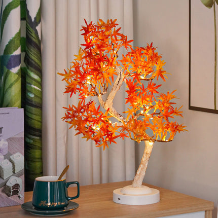 Leafy Tree LED Table Lamp – Maple, Olive, Zamioculcas & Rose Designs