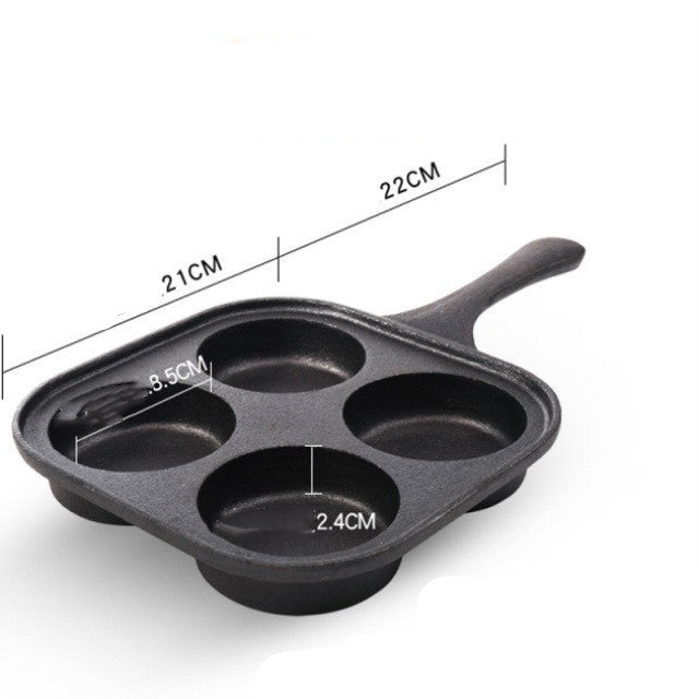 Breakfast Frying Pan – Cast Iron Non-Stick | 4-Compartment Square Pan