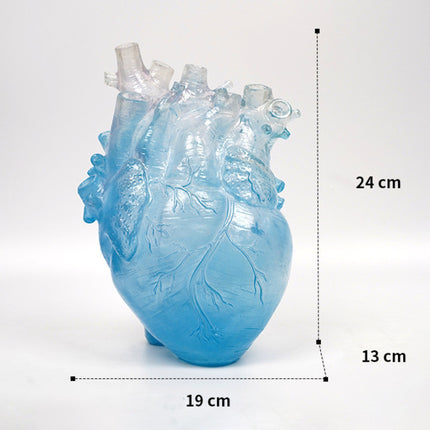 Realistic Heart Vase | Transparent Resin Anatomical Décor