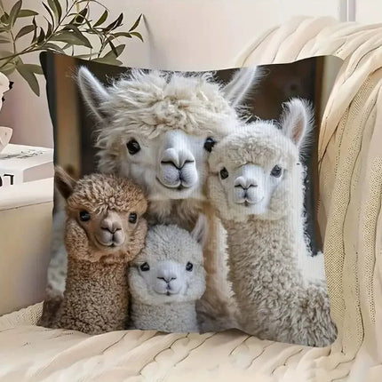 Llama Cushion Cover | Embroidered Throw Pillow