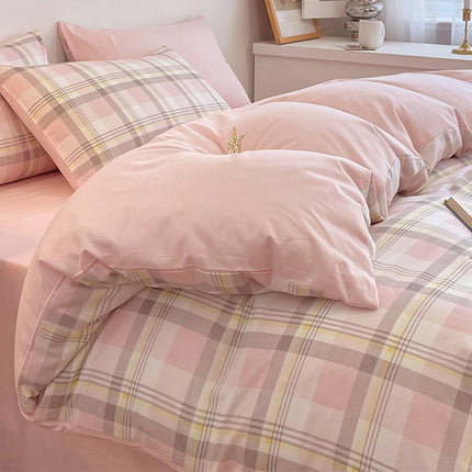 Cotton Bedding Set | Striped & Check Duvet Cover