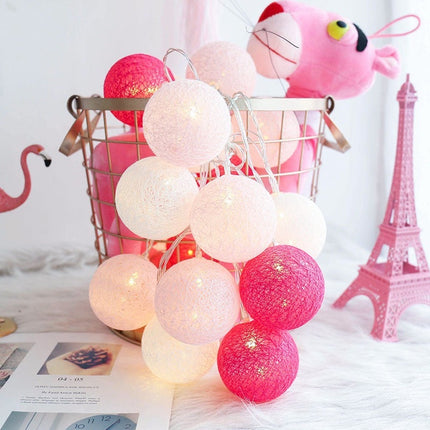 Cotton Ball String Lights – Colourful Festival Decoration (Battery or USB) | Ikeame