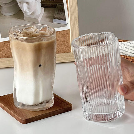 Irregular Glass Tumbler | Modern Twist Drinking Glass 275ml
