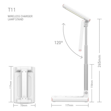 Wireless Charger Desk Lamp – Foldable LED Light & Phone Stand (USB Powered)