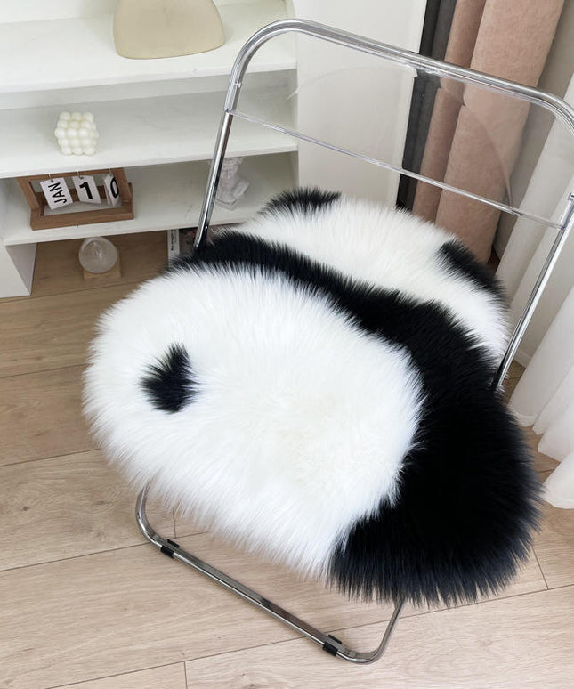 Cute Panda Cushion in Plush Faux-Fur. A Sofa and Bed Essential 🐼🖤🤍