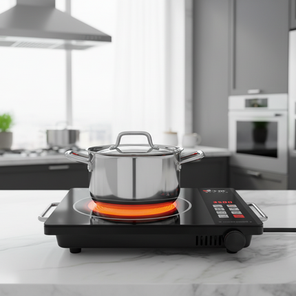 High Power Portable Induction Cooker ⚡ – Touch Control, Black Panel