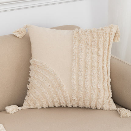 Bohemian Cotton Cushion Cover – 45x45cm Tufted Pillow Case