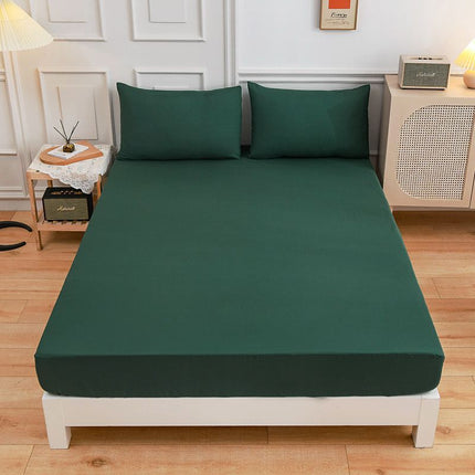Double Cotton Bed Sheet Set – Fitted Sheet, 2 Pillowcases, 7 Colours