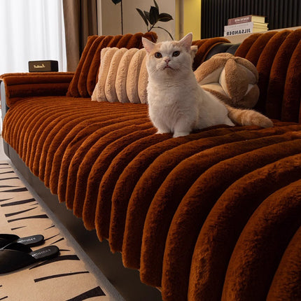 Plush Sofa Cover | Velvet Anti-Slip Cushion
