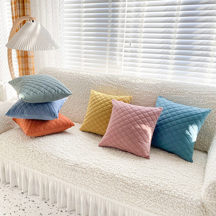 Modern Minimalist Velvet Cushion Covers – Pink, Blue, Gold, Orange, Green, or Sky Blue ✨