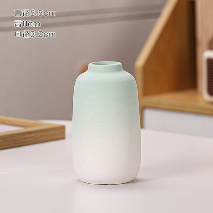 Gradient Macaron Ceramic Vase | Pastel Mini Decorative Vase