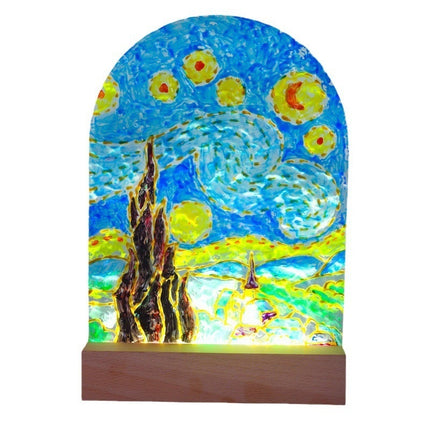 Tulip Handmade Diy Glass Painting Small Night Lamp Creative