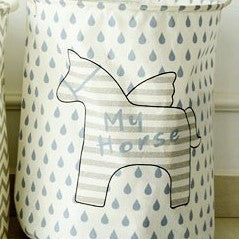 Cartoon Horse Laundry Basket | Large Canvas Waterproof Storage – Ikeame