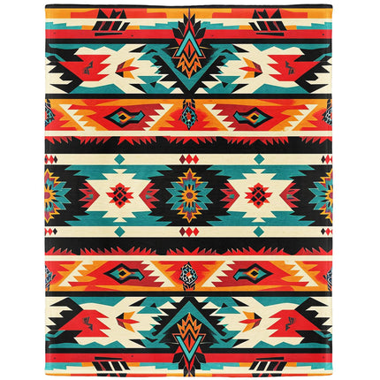 Bohemian Flannel Blanket | Tribal Pattern Cosy Throw